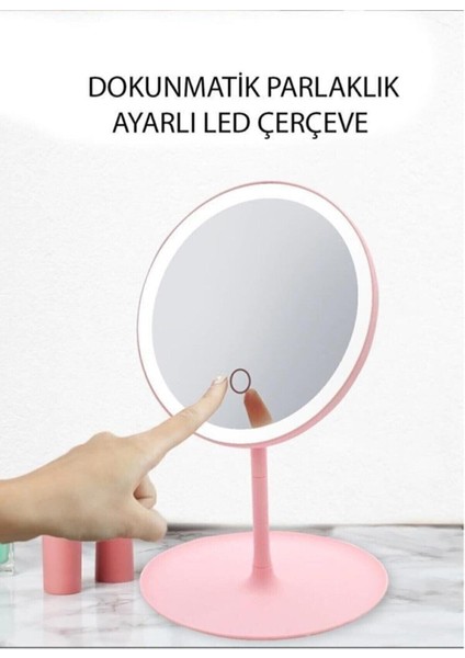 Dokunmatik LED Işıklı Yuvarlak Masaüstü Makyaj Aynası fiyatları