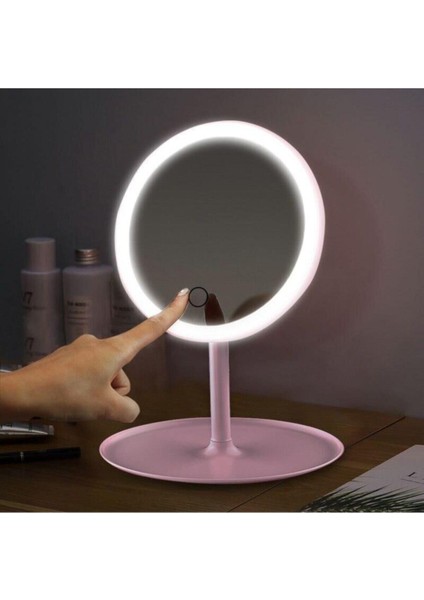 Depoma Dokunmatik LED Işıklı USB Li Yuvarlak Masa Üstü Makyaj Aynası modelleri