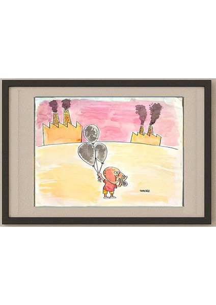 Raimundo Waldez Duarte 43x30cm Orijinal Karikatür Tablo