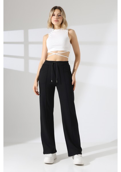 Içi Şardonlu Çimalı Eşofman Altı