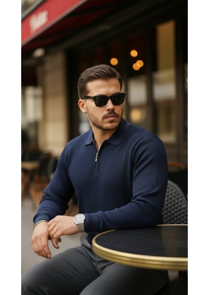 Erkek Selanik Örme Yakalı Uzun Kollu Triko fırsatları