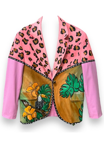 Tasarım Blazer Ceket Leopar