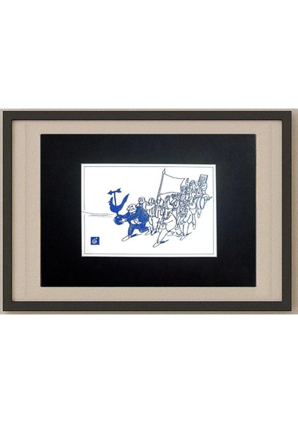 Unknown 15x10cm Orijinal Karikatür Tablo