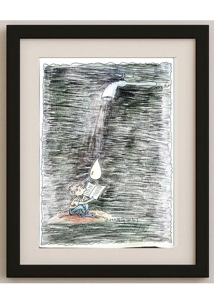 Zhang Wei 29X21CM Orijinal Karikatür Tablo