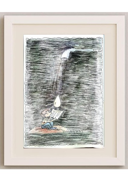 Zhang Wei 29X21CM Orijinal Karikatür Tablo fırsatları