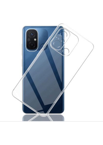 Xiaomi Redmi 12C ile Uyumlu Kapak Kamera Korumalı Şarj Yeri Tıpalı Şeffaf Silikon Kılıf