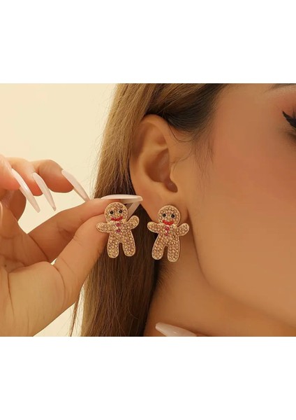 Işıltılı Zencefilli Kurabiye Adam Küpe (Gingerbread Man) fiyatları