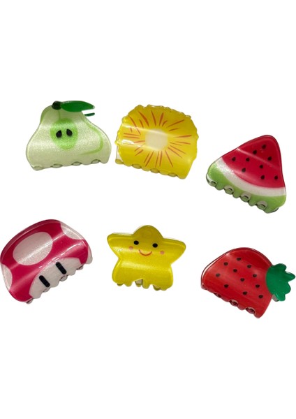 6’lı Kemik Mandal Toka Renkli Hediyelik