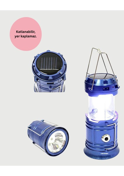 Mtxdpn Şarj Edilebilir Güneş Enerjili Kızaklı Kamp Feneri – USB Çıkışlı, Katlanabilir, Dalı ve Çok Fonksiyonlu indirimleri