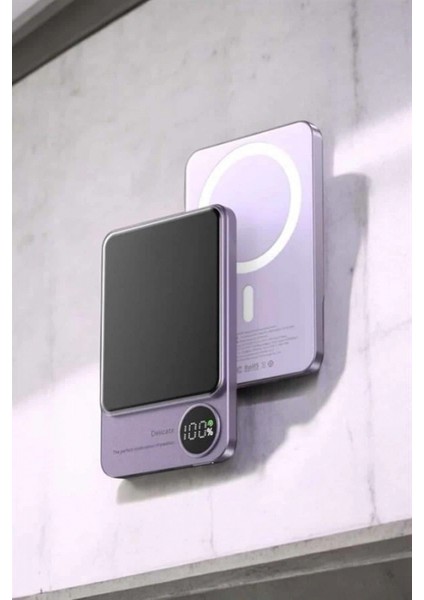 22.5W Magsafe Kablosuz Şarjlı Powerbank Dijital Ekran ve Hızlı Şarj