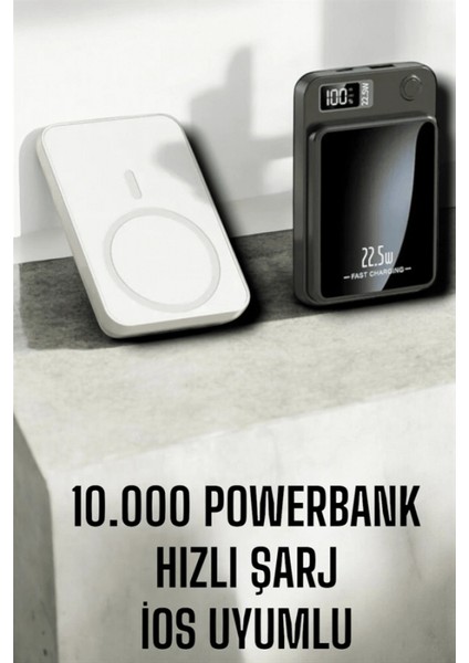 22.5W Magsafe Kablosuz Şarjlı Powerbank Dijital Ekran ve Hızlı Şarj modelleri