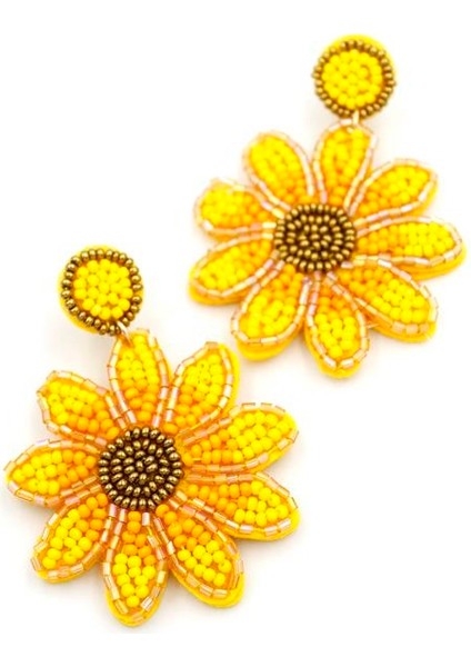 Çiçek Küpe - Sarı