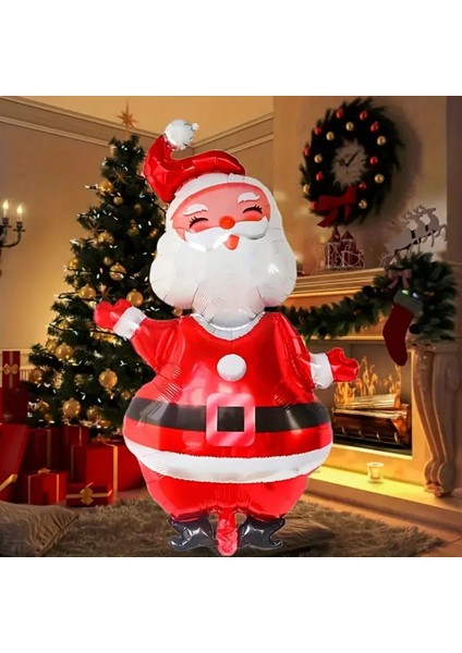 Orta Boy Folyo Balon Noel Baba Figürlü (118CM)