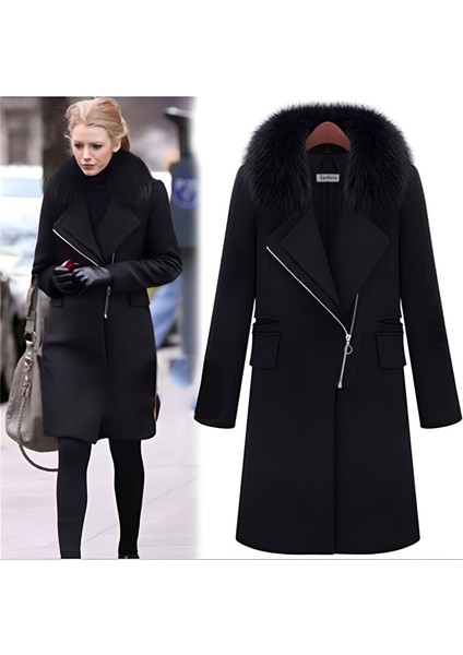 Kışlık Kürklü Kaşe Kadın Kaban modelleri