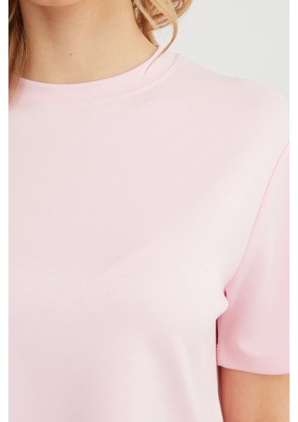 Basic Bisiket Yaka Modal Tişört