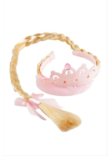 Örgülü Prenses Damla Taşlı Taç