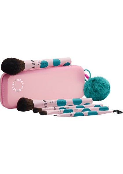 Yüz ve Göz Fırçası Seti - 2 Yüz Fırçası + 3 Göz Fırçası