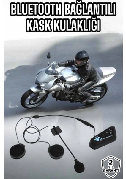 Kask Kulaklığı Motosiklet Intercom Interkom Dinleme Konuşma Özellikli Su Geçirmez