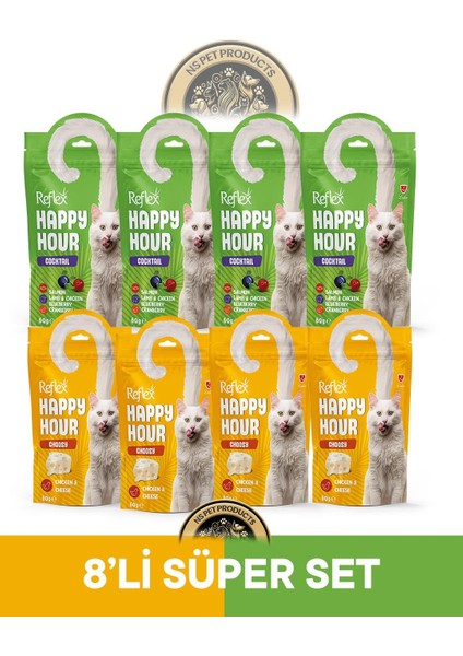 Plus Happy Hour 8'li Kedi Maması Süper Set 4 / 8X60GR