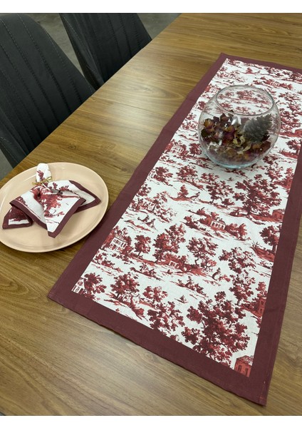 Toile De Jouy Monet Runner 40X110 cm | %100 Pamuk Dijital Baskılı Masa Örtüsü | Country Tarzı Fransız Desen Masa Dekoru - ZT710 fiyatları