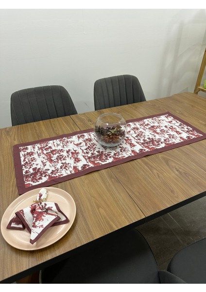 Toile De Jouy Monet Runner 40X110 cm | %100 Pamuk Dijital Baskılı Masa Örtüsü | Country Tarzı Fransız Desen Masa Dekoru - ZT710 fırsatları