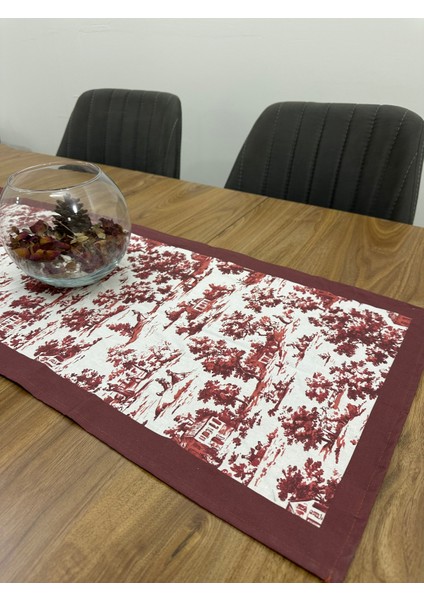 Toile De Jouy Monet Runner 40X110 cm | %100 Pamuk Dijital Baskılı Masa Örtüsü | Country Tarzı Fransız Desen Masa Dekoru - ZT710 indirimleri