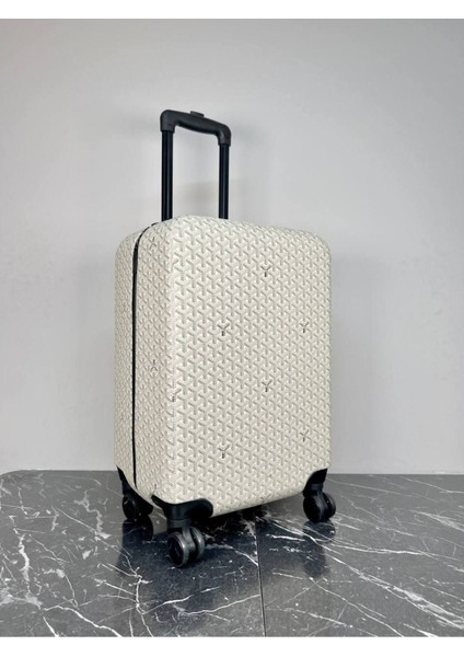 Kabin Boy Valiz - Desenli Hakiki Deri