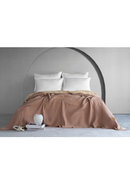 Camino Müslin 4katlı Yatak Örtüsü - Kahve
