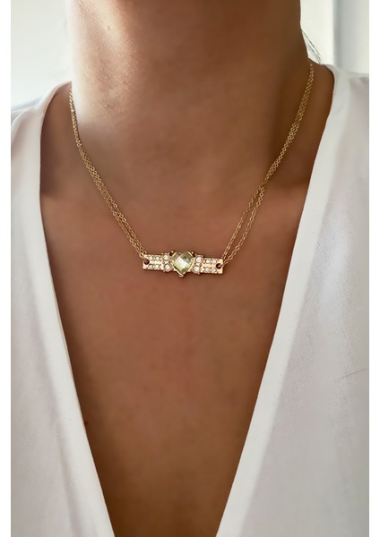 Kalp Uçlu Ince Zincir Kolye