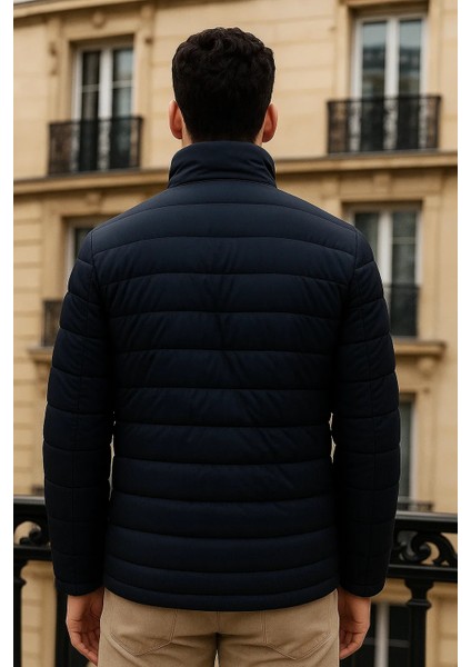 Erkek Trend Basic Dik Yaka Kışlık K.lacivert Şişme Mont indirimleri