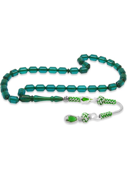 Bakır Kazaz Püsküllü Uçlu Kapsül Kesim Turkuaz Ateş Kehribar Tesbih