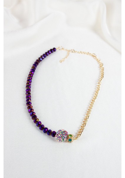 Renkli Kristal Gold Zincir Kolye fırsatları