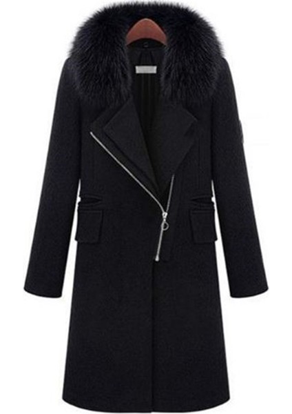 Kışlık Kürklü Kaşmir Kaşe Kadın Kaban fırsatları