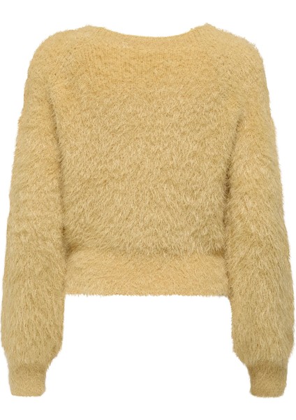 Onllulu Regular Fit Bisiklet Yaka Örme Kazak Bayan Kazak 15350650 fiyatları