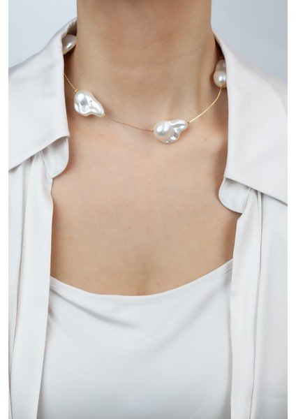Barok Inci Choker Kolye