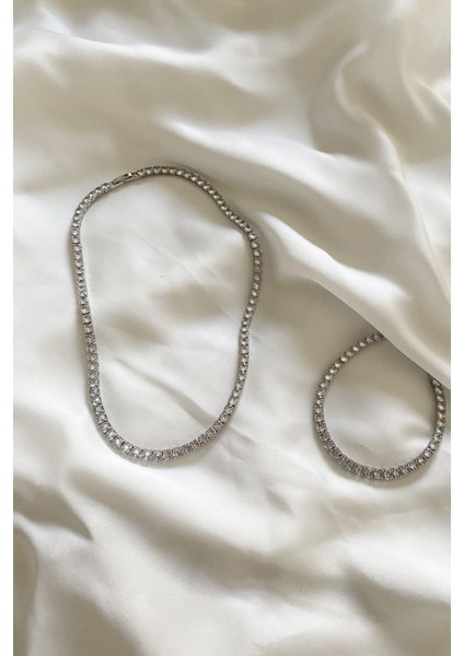 Suyolu Pırlanta Görünümlü Kolye Bileklik Set fiyatları