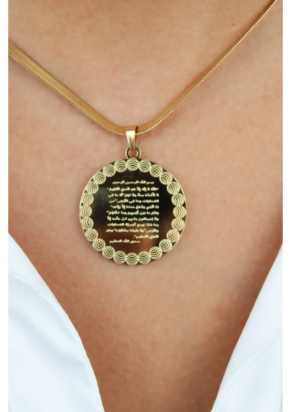 Ayetel Kürsi Çelik Kolye modelleri