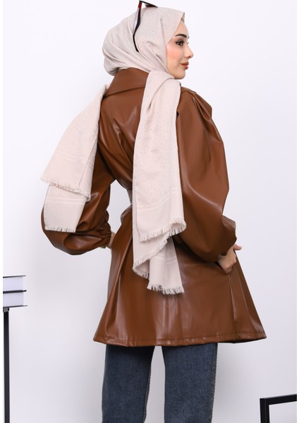 Taba Balon Kol Kuşaklı Deri Ceket fırsatları