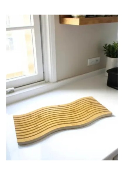 Dalgalı Çift Taraf Tasarımlı Ahşap Sunum Tepsisi modelleri