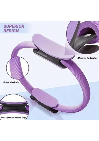 40 cm Pilates Çemberi Deluxe Tutamaçlı Plates Ring Circle Egzersiz Cemberi