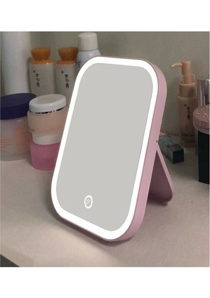 Beyaz Şarjlı LED Dokunmatik Ayaklı Masa Makyaj Aynası modelleri