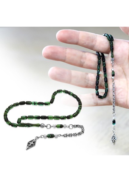 Kararmaz Metal Arnavut Püsküllü Kapsül Kesim Yeşil Siyah Mini Boy Ateş Kehribar Tesbih fiyatları