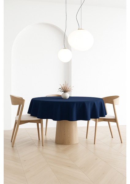 Buldan Pamuklu Keten Yuvarlak Masa Örtüsü