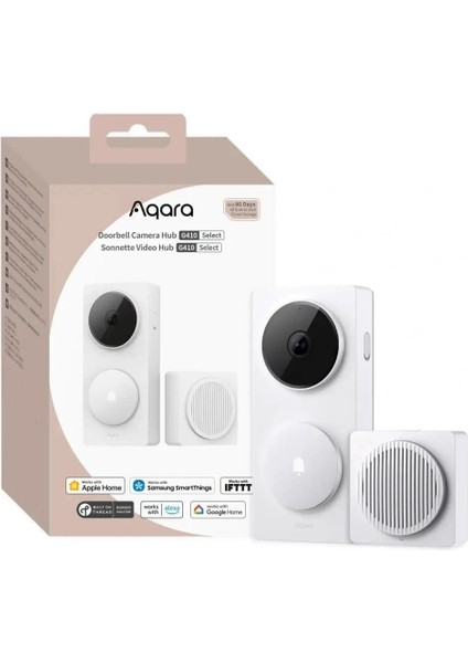 Akıllı Görüntülü Kapı Zili Hub G410 Beyaz CH-C09D-B (Apple Home Destekli)