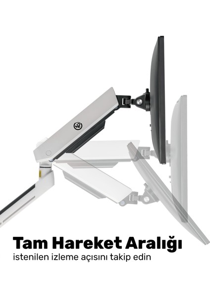 STD54012HLW Elysium 27"-45" Profesyonel Gaming Rgb Amortisörlü Vesa Tek Kol Monitör Tutucu fiyatları