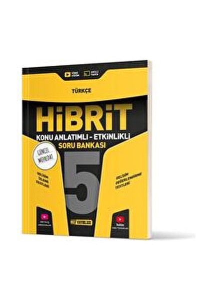 5. Sınıf Hibrit Türkçe Konu Anlatımlı Soru Bankası 2024-2025 Sarı Kapaklı