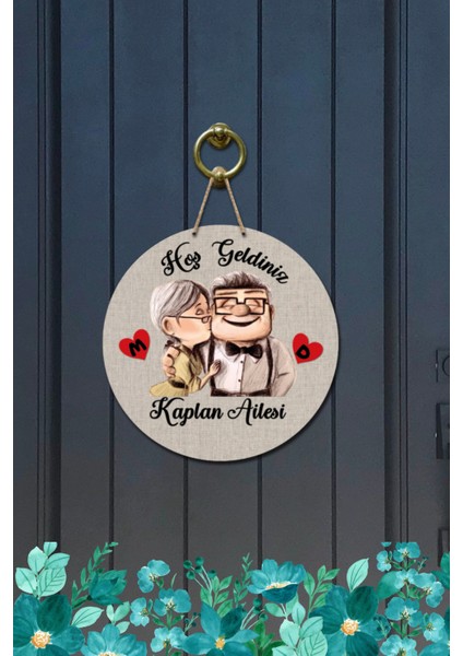 Kapı Süsü Hoş Geldiniz Kaplan Ailesi Ahşap Baskı Kişiye Özel Tasarım modelleri