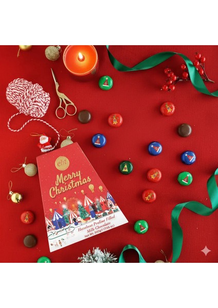 Merry Christmas Pralin Dolgulu Sütlü Çikolata Karton Kutu 200G Glutensiz fiyatları