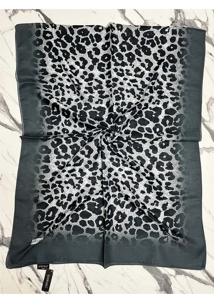 Ipekseli Leopar Desenli Organik Pamuk Şal - 12