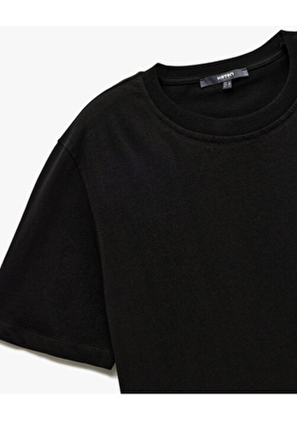 Pamuklu Kısa Kollu Bisiklet Yaka Slim Fit Erkek Basic Tişört indirimleri